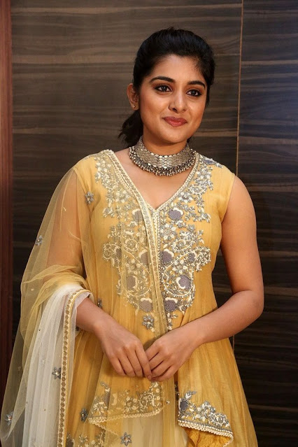 Telugu Girl Niveda Thomas Long Hair In Yellow Dress 67